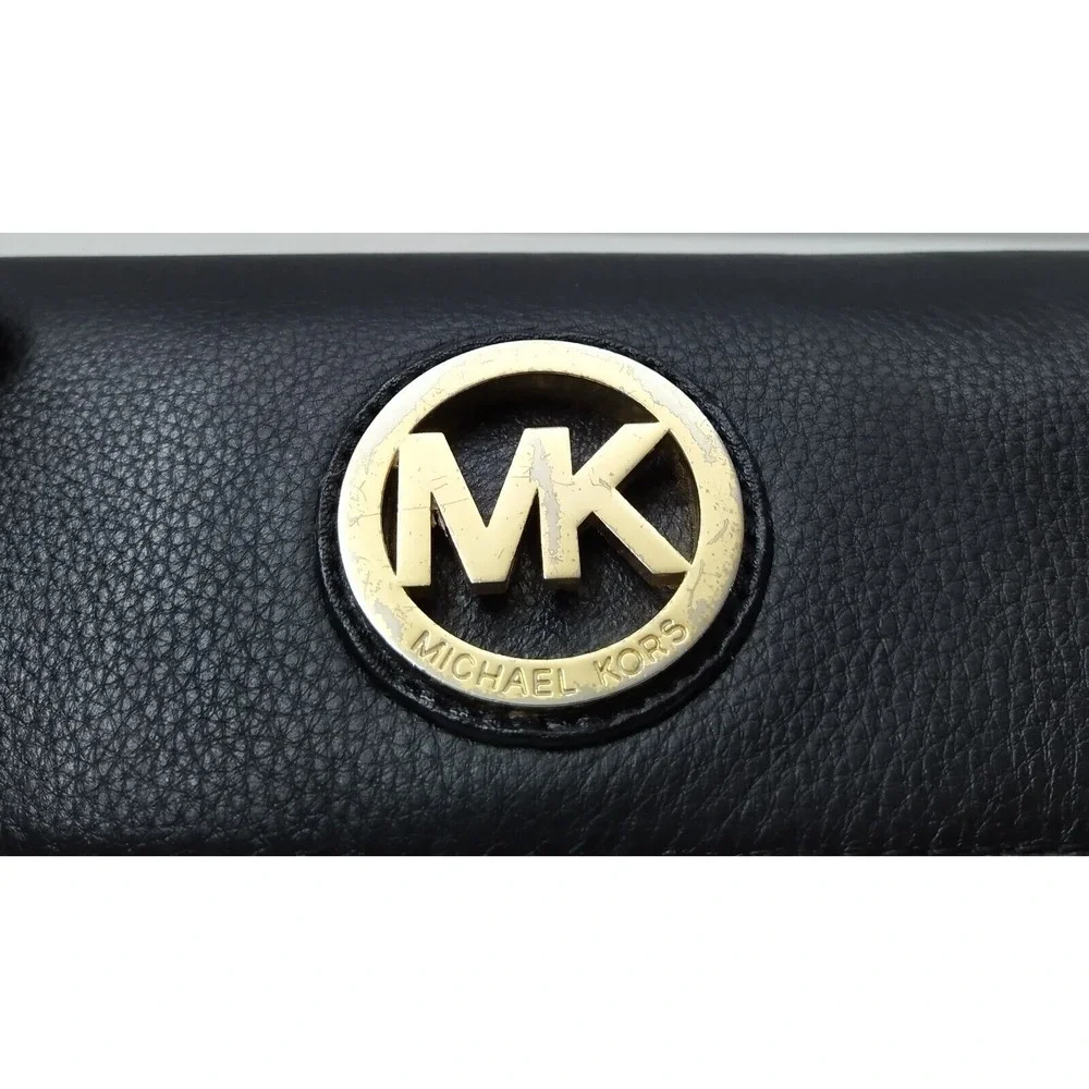 Michael Kors Black Leather Credit Card Bifold Leather Wallet